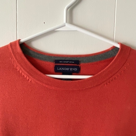 Men's Land's End 100% Supima Cotton long sleeve crew neck sweater size L - Picture 6 of 10
